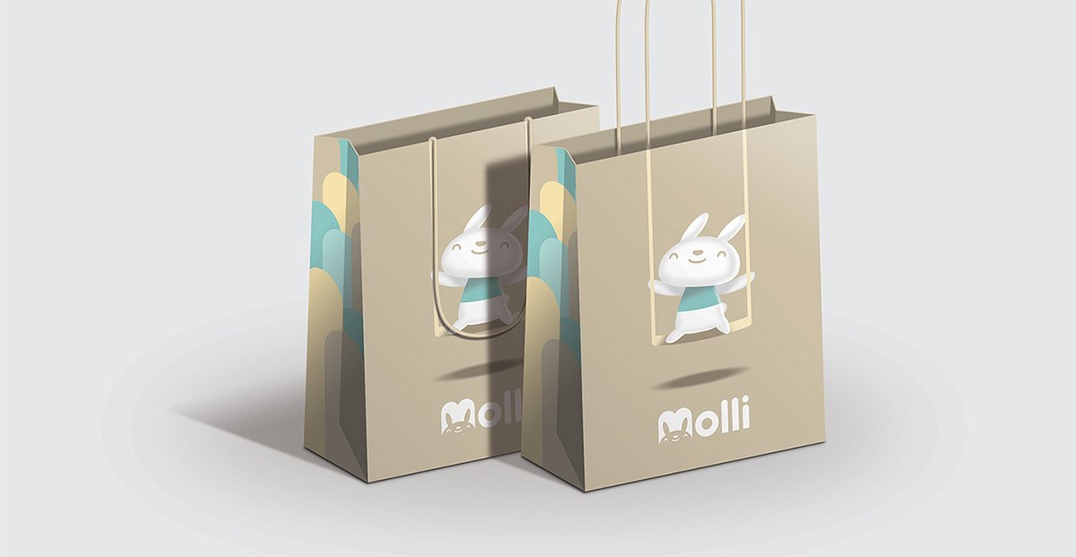 深圳品牌設(shè)計 深圳品牌策劃 Molli兒童服裝店品牌形象設(shè)計 包裝設(shè)計