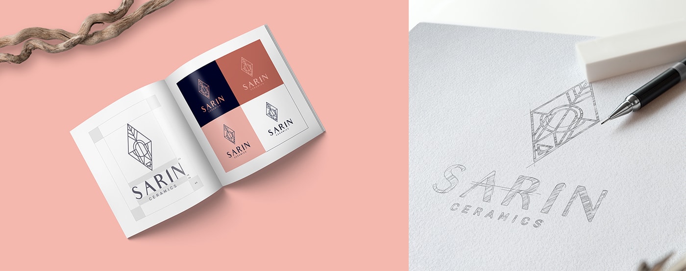 簡(jiǎn)約手工陶器工作室SARIN品牌形象策劃，家具品牌設(shè)計(jì)，品牌形象策劃，深圳品牌設(shè)計(jì)，左右格局