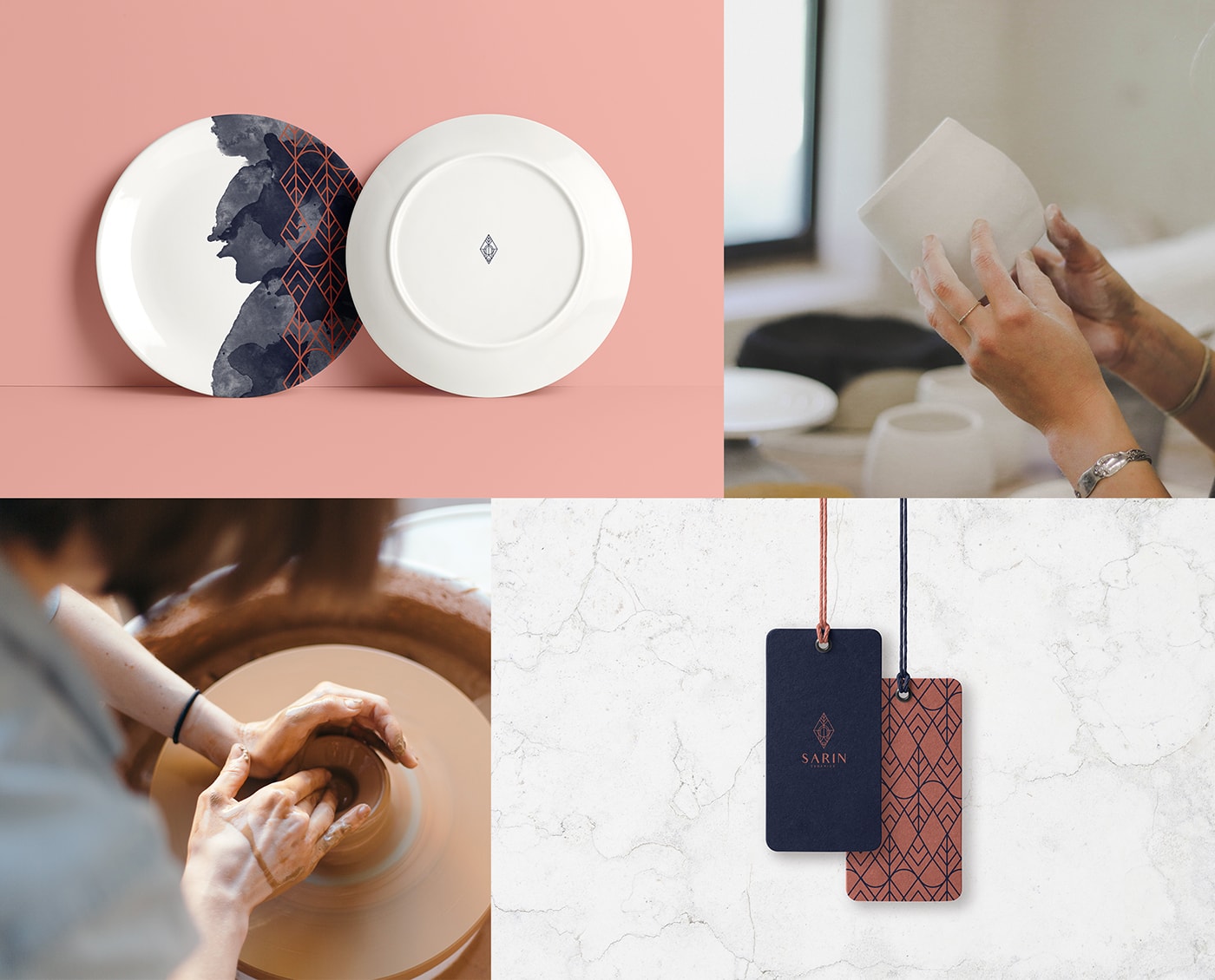 簡(jiǎn)約手工陶器工作室SARIN品牌形象策劃，家具品牌設(shè)計(jì)，品牌形象策劃，深圳品牌設(shè)計(jì)，左右格局