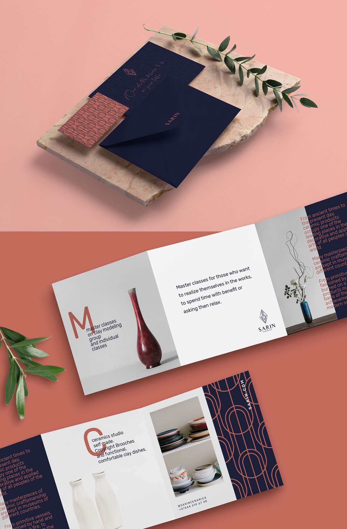 簡(jiǎn)約手工陶器工作室SARIN品牌形象策劃，家具品牌設(shè)計(jì)，品牌形象策劃，深圳品牌設(shè)計(jì)，左右格局